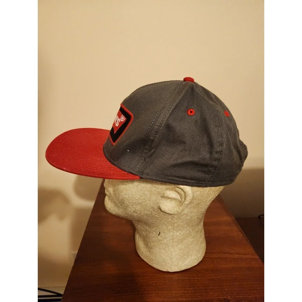 Levi's Men's Classic Adjustable Snapback Trucker Baseball Hat Cap Red Grey Patch